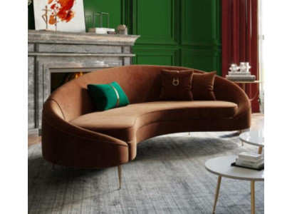 Ecksofa 3 Sitzer Polster Samt Modern Relax Sitz Luxus Möbel Wohnlandschaft Eck