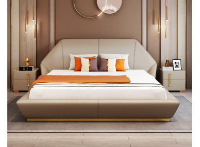 Designer Italienische Möbel Bett Doppel Schlazimmer 180x200cm Leder