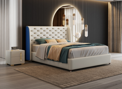 Bett Polster Design Luxus Doppel Hotel Betten Schlaf Zimmer Leder Modern