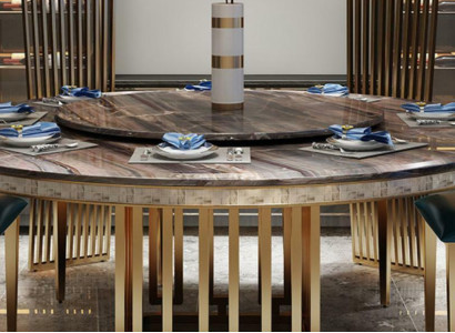 Luxus Runder Tisch Runde Tische Edelstahl Möbel Design Esszimmer Esstische Neu