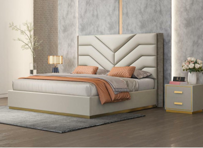 Bett Polster Design Luxus Holz Doppelbetten Ehe Schlafzimmer Leder Hotel Möbel