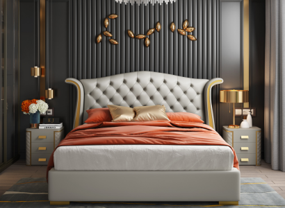 Luxus Schlafzimmer Doppelbett Bett 150/180x200cm Hotel Betten Leder