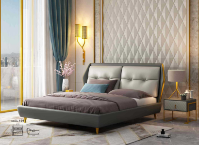 Design Leder Bett Luxus Polster Betten 180x200 Möbel Schlafzimmer