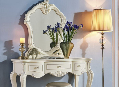 Schminktisch mit Spiegel Konsole Kommode Luxus Schlafzimmer Barock