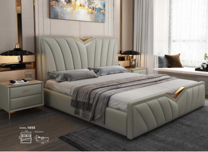 Designer Bett Schlafzimmer Betten Leder Hotel Luxus Polster Italienische Möbel