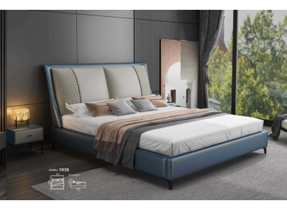 Designer Bett Schlafzimmer Betten Textil Leder Hotel Luxus Polster Samt Stoff