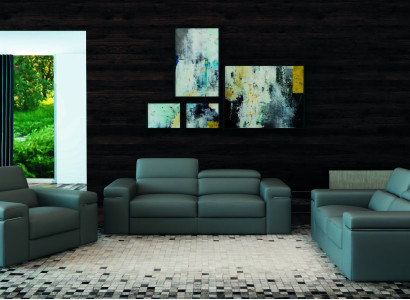 Ledersofa Couch Wohnlandschaft Garnitur Design Modern Sofagarnitur 3+2+1 Sofas 8020