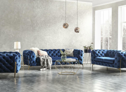 Chesterfield Samt Couch Sofa Polster Sofagarnitur Garnituren XXL Big Couch