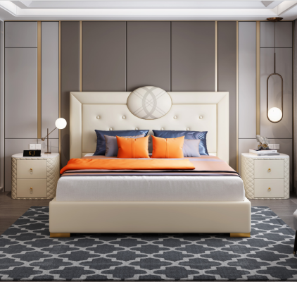 Luxus Schlafzimmer Bett Doppel Design Polster Betten Möbel Schlaf Hotel