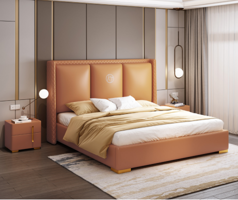 Bett Orange Schlafzimmer Design Möbel Moderne Luxus Betten Bettgestell