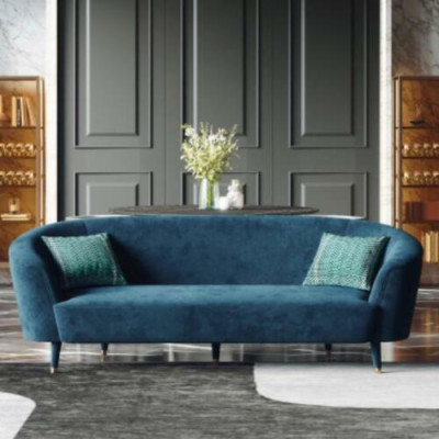 Samt 3 Sitzer Stoff Sofa Wohnlandschaft Relax Sitz Design Couch Lounge Sofas