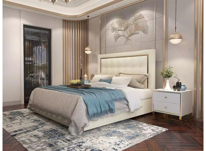 Bett Polster Design Luxus Doppel Hotel Betten Ehe 180x200cm Schlaf Zimmer Metall