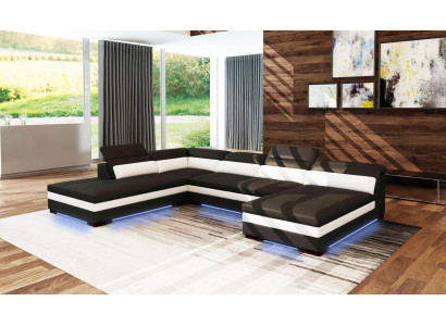 Ledersofa Couch Wohnlandschaft Ecksofa Eck Garnitur Design Modern Sofa 5127