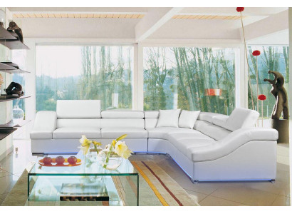 Ledersofa Couch Wohnlandschaft Ecksofa Eck Garnitur Sofa Design Modern