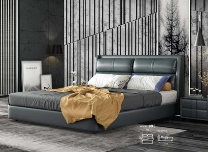 Leder Bett Polster Design Luxus Doppel Hotel Betten Schlaf Zimmer Ehe 180x200 cm