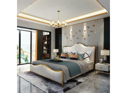 Bett Polster Design Luxus Doppel Hotel Betten Ehe 180x200cm Schlaf Zimmer Leder