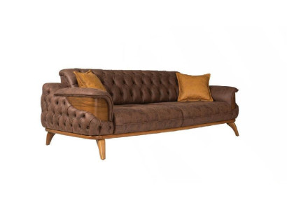 Luxus Dreisitzer Chesterfield Couch Möbel Couchen Braun Sofas Leder Polster Neu