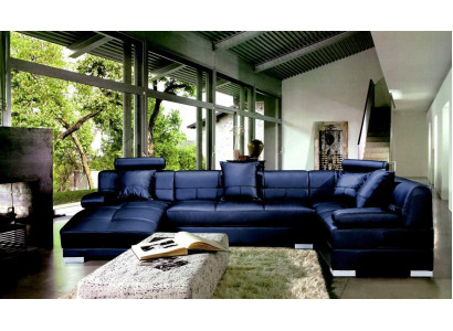 Ledersofa Couch Wohnlandschaft Ecksofa Eck Garnitur Design Modern Dekor