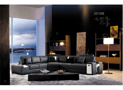 Ledersofa Couch Wohnlandschaft Ecksofa Eck Garnitur Design Modern