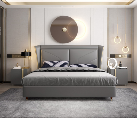 Bett Polster Design Luxus Doppel Hotel Betten Ehe Leder 180x200cm