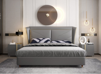 Bett Polster Design Luxus Doppel Hotel Betten Ehe Leder 180x200cm