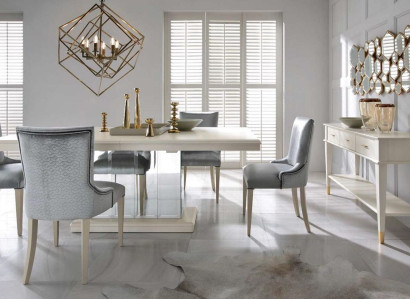 Tisch Säulen Esszimmer Tisch Essgarnitur Esstisch Stuhl Essgruppe Stühle 6tlg.