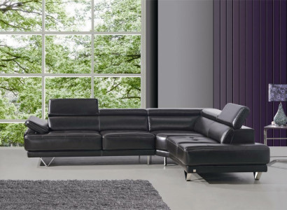 Multifunktion Couch Ecksofa Medien TV Sofa Couch Ledersofa 291 x 222cm LForm Neu