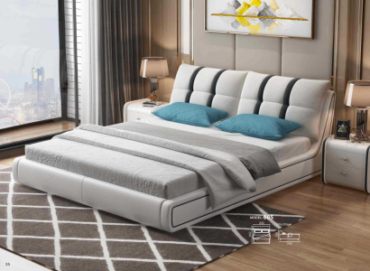 Designer Bett Schlafzimmer Betten Einrichtung Hotel Luxus Polster Leder Möbel