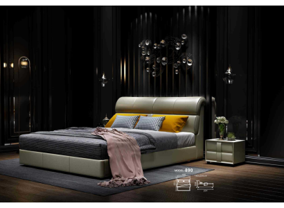 Luxus Bett Schlafzimmer Leder Polster Doppel Betten Holz Design 180x200cm Neu