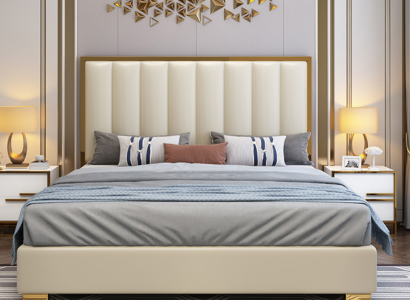 Bett Betten Holz Leder Polster Ehe Design Leder Hotel Boxspring Möbel