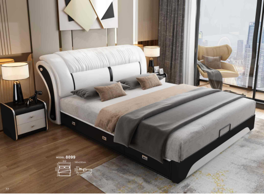 Bett Polster Design Luxus Doppel Hotel Ehe Schlaf Zimmer Leder 180x200cm Betten