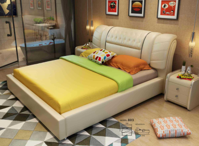 Designer Bett Chesterfield Betten Textil Leder Hotel Luxus Polster Samt Stoff1