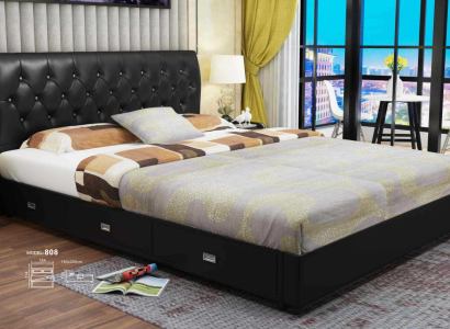 Chesterfield Designer Bett Schlafzimmer Textil Leder Polster Italienische