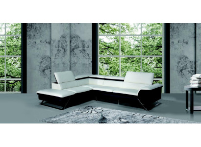 Designer Sitzpolster Ledersofa Garnitur Couch Wohnlandschaft L Form