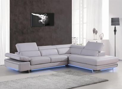 Ecksofa Multifunktion Couch Medien TV Sofa Couch Ledersofa Wohnlandschaft