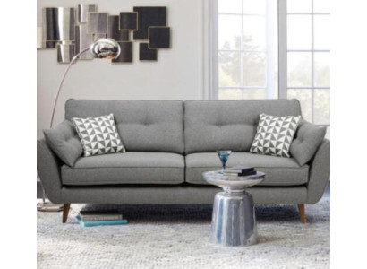 Polstersofa Sofa 2 Sitzer Textill Sitz Design Couch Sofas Stoff Grau 226 cm Neu