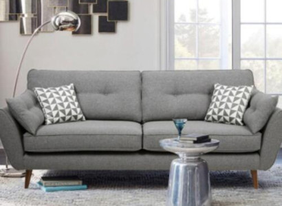 Polstersofa Sofa 2 Sitzer Textill Sitz Design Couch Sofas Stoff Grau 226 cm Neu