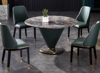 Runder Säulen Tische Design Tisch Stein Möbel Esszimmer Rund Esstische Modern