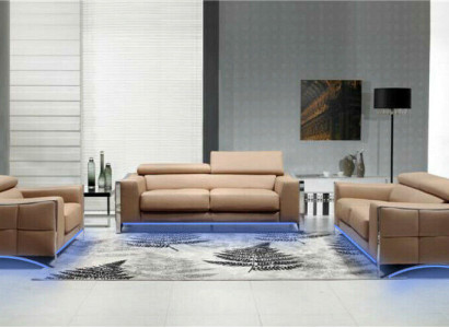 Sofagarnitur Leder Sofa Set 3+2 (ohne Sessel) Couch Sitz Polster Garnitur 1504
