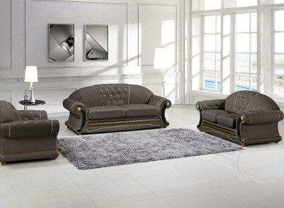 Klassische Designer 3 Sitzer Chesterfield Leder Couch Polster Sitz ohne 2+1 Neu