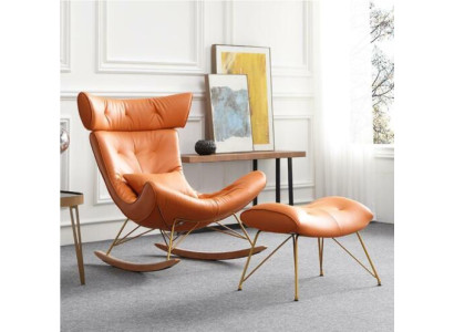 Sessel Metall Design Polster Lounge Club Stuhl Sitz Zimmer Schaukel