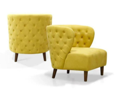 Gelb Chesterfield Sessel xl Textil Stoff Couchen Kreative Möbel Sofas