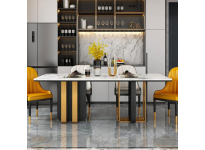 Esstische Marmor Esstisch Modern Möbel Tische Design Tisch Esszimmer Metall Neu