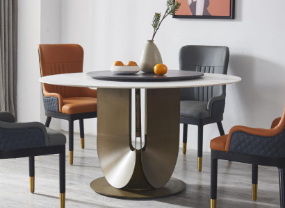 Runder Säulen Tische Design Tisch Rund Stein Möbel Esszimmer Esstische Modern