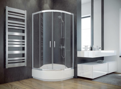 Duschkabine Viertelkreis Eckdusche Duschabtrennung Glas Runddusche