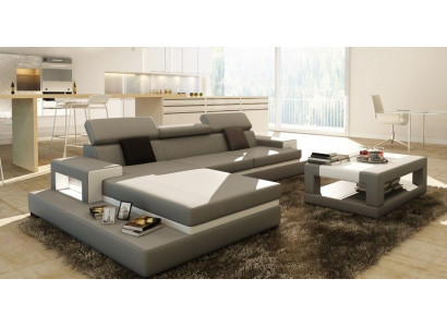 Ecksofa Polster Couch Sofa Wohnlandschaft Garnitur Sitz Eck Textil Leder