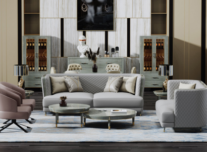 Graue Sofagarnitur 3+2 Sitzer Moderne Polstergarnitur Wohnzimmer Sofas