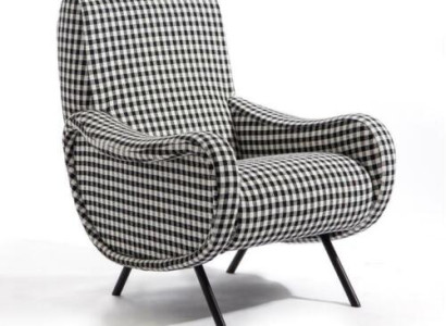 Designer Lehn Stuhl Polster Sofa 1Sitzer Edelstahl mit Textil Sessel