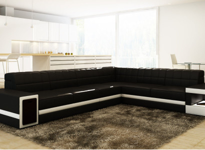 Ledersofa Sofa Couch Sofas Polster Sitz Ecksofa Wohnlandschaft Big XXL