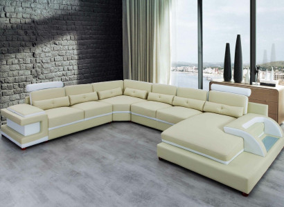 Ledersofa XXL Big Sofas Sofa Couch Couch Polster Ecksofa Wohnlandschaft Leder